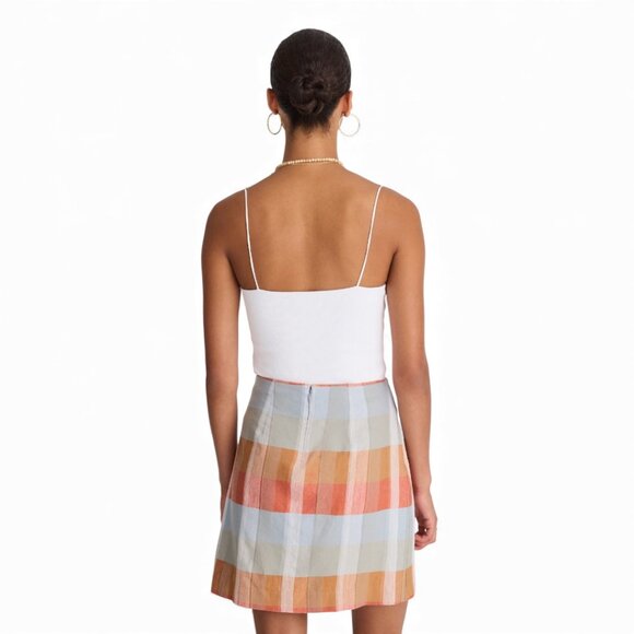 Madewell Single-Pleat Linen Mini Skirt Size 8 - Picture 3 of 11